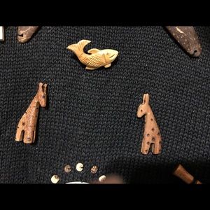 Unknown Black African Wooden Charm Sweater